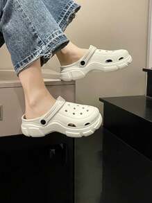 Zuecos Con Plataforma Para Dama, Sandalias EVA Suaves De Primavera Y Verano Antideslizante Para Hogar Y Vacaciones - Blanco - Ver 1