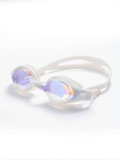 Professional Waterproof And Anti-Fog White Electroplating Silicone Swimming Goggles, Beach Essentials, Beach Accessories, Pool Float