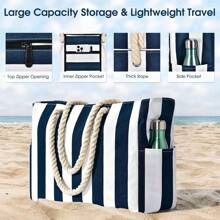 Women's Large Waterproof Beach Tote Bag With Zipper, Suitable For Beach, Swimming Pool. Bag Is Sandproof. Random Pattern.