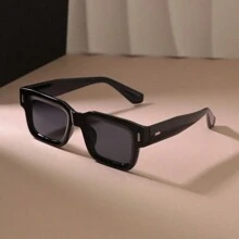 1 pieza Gafas cuadradas para hombres y mujeres de moda boho, adecuadas para usar de gafas de sol de vacaciones en verano, playa, al aire libre y viajes
