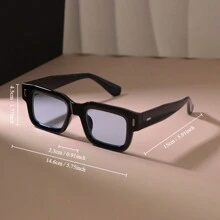 1 pieza Gafas cuadradas para hombres y mujeres de moda boho, adecuadas para usar de gafas de sol de vacaciones en verano, playa, al aire libre y viajes