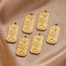 5 peças de aço inoxidável quadrado estrela e lua pingente diy colar e brinco fabricação de acessórios de joias
