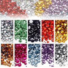 1000pcs Flat Back Resin Rhinestones, Resin Crystals, Round Flat Bottom Resin Gems, For Accessories, Shoes, Clothes, Cosmetics, Bags, Handmade DIY Art Decorations