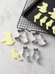 2/6/10 Cái Dụng Cụ Cắt Bánh Quy Hình Hoạt Hình Bằng Thép Không Gỉ, Khuôn Làm Bánh Tự Làm Ngày Lễ, Phụ Kiện Nhà Bếp, Thích Hợp Cho Giáng Sinh, Halloween - Bạc - Xem 2