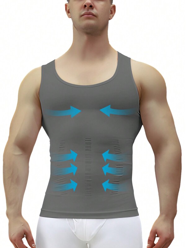 Camiseta interior de compresión de estilo novio para hombres, top deportivo moldeador del abdomen transpirable