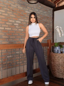 Lanzinha Pants - 黑色 - 查看 1