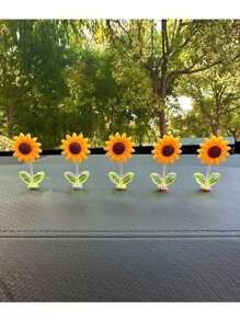 Sunflower Nodding Flower Cute Car Decor Ornament For Dashboard,Interior Accessory - one-size - View 6