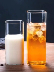 1buc 250/400/500mL Ceașă din sticlă borosilicată pătrată simplă pentru ceai cu lapte, băuturi reci, potrivite pentru restaurante, bucătărie, hoteluri, magazine de băuturi reci, Anul Nou, festival de primăvară, adunări, etc. Poate fi folosit ca ceașcă de apă din sticlă, cafea cu gheață Cana, ceașcă de suc, ceașcă de lapte, ceașcă de ceai etc. Potrivit atât pentru vară, cât și pentru iarnă (Datorită problemelor de iluminare, pot exista diferențe de culoare, ceea ce este un fenomen normal)
