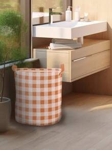 1 pieza Cesta de lavandería almacenamiento papelera Juguete Organizador plegable impermeable de tela Cesto de ropa sucia para cuarto de baño,dormitorio,sala de estar - Gris Claro - Ver 2