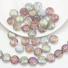 30 Peças Contas Espaçadoras de Cristal de Vidro Coloridas Eletrodepositadas no formato de Pirulito Candy de 12mm e Golfinho de 11*16mm, Material de Artesanato de Joias DIY para Colar, Pulseira, Brinco, Presentes de Feriados e Aniversário
