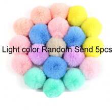 5pcs 5cm Artificial Fluffy Pompom Fluffy Soft Balls DIY Hair Ball Pom Pom For Handicrafts Handmade Sewing Crafts Materials Keychain Gloves Ball Clothing Supplies - Multicolor - View 14