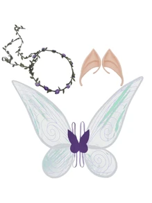 1set 3pcs Angel Butterfly Wing Set, Halloween  Ears Princess Fairy Party Cosplay Props - Multicolor - View 5