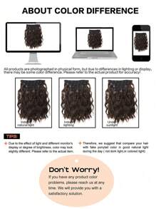 12 Inch Clip On Wig For Summer Autumn Lightweight Water Ripple Curly Wig 4-Piece Set Synthetic Heat-Resistant Fiber Wig Suitable For Women's Daily Holiday Wear