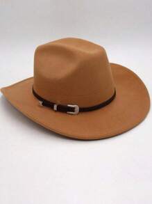 1 件装朋克风格超大帽檐帽子，男女通用酷炫牛仔帽 - 禮帽 - 查看 3