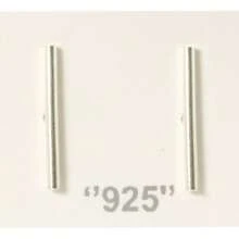 925 Sterling Silver Stick Earring - 銀色 - 查看 3