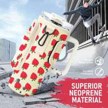 Water Bottle Carrier Bag With Phone Pocket For Cup 40 Oz Tumbler With Handle Neoprene,Portable Water Bottle Holder Pouch  With Adjustable Strap For Cup Accessories,Storing Cards,Phones And Other Small Item - AA-草莓 - 查看 2