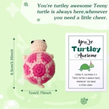 1pc Funny Positive Turtle Mini Fabric Crochet Sea Turtle With Positive Affirmations Cards For Inspirational Novelty Gifts - Multicolor - View 6