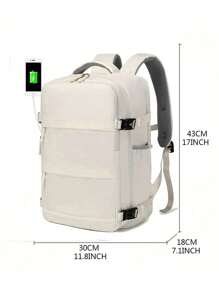 1pc Large Capacity Backpack With Shoe Compartment, Casual Backpack With Charging Port, Fit For Laptop, Hiking, Outdoor Sport, Students Big Bag Laptop Bag Carry On Backpack, Airline Approved Travel Essentials School Bag, Backpack For School, Back To School Backpack, School Bookbag, Big Backpack, Backpack School, Back To School Bags, Waterproof, Luggage Strap Design, Shoes Compartment, Lightweight, Portable, Outdoors, Travel, Outings