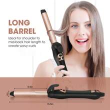 Rotating Curling Iron 1 Inch, Automatic Curling Iron For All Hair Types, Professional Barrel For Women, Creates Long-Lasting Curls And Waves For Long/Middle/Short All Hair - 金色 - 查看 8