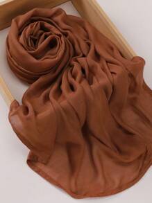 1pc Large Size Soft Breathable Solid Modal Edged Hijab Headband For Abaya Veiled Clothes - Multicolor - View 7