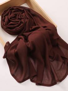 1pc Large Size Soft Breathable Solid Modal Edged Hijab Headband For Abaya Veiled Clothes - Multicolor - View 6