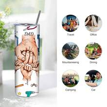 1 miếng 20 Oz Tên tùy chỉnh Cốc thủy tinh bằng thép không gỉ Được cá nhân hóa Tên thành viên gia đình DIY Cốc cà phê, Số lượng thành viên trong gia đình (1-6) Cốc nước Bình nước công cụ in hình cá nhân, Món quà lý tưởng được cá nhân hóa cho bố, Món quà độc đáo cho bố, Tặng Món quà hoàn hảo cho Ngày của Cha, Món quà được cá nhân hóa cho món quà Giáng sinh Halloween của cô ấy - 5 đứa trẻ - Xem 6