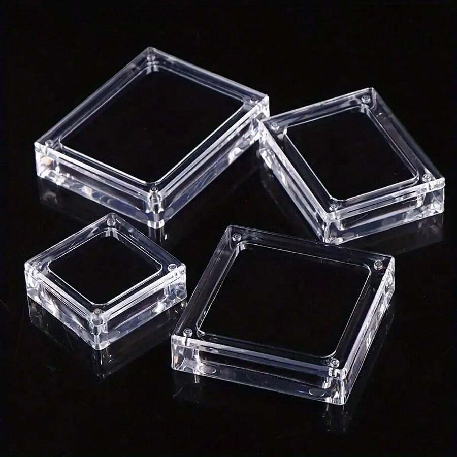 1pc Transparent Magnetic Jewelry Box, Acrylic Display Box For Loose Diamond, Jewelry Storage - Display Box - View 1