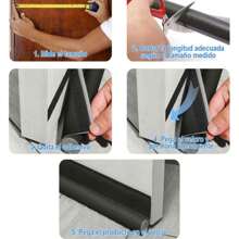 1 Pieza Tira De Sellado De Brecha De La Puerta, Cinta De Espuma Aislamiento Acústico, A Prueba De Agua, Repelente De Insectos, A Prueba De Polvo, A Prueba De Viento, Tira De Aislamiento De Brecha De La Puerta,Tira Aislante De Puerta A Prueba De Viento - Negro - Ver 3