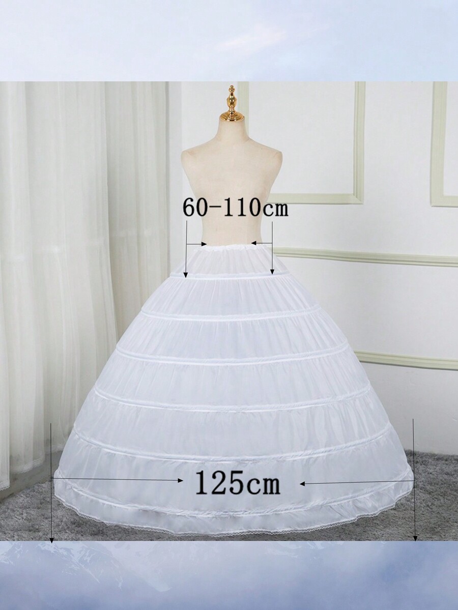 1pc Adult Large Hoop 6 Steel Hoop Crinoline Petticoat Slip For Wedding