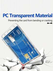 5 件硬塑料徽章夹透明 ID 徽章名称带方便取用的拇指槽可容纳 2 张卡片垂直样式用于展览证件员工姓名员工标签通行证 ID 卡透明巴士保护套定制插入卡夹卡夹钱包名片夹信用卡夹女士男士卡片钱包 - 無色 - 查看 2