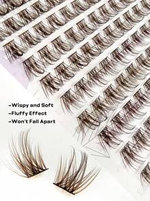 Asiteo Asiteo 168 Pcs Colorful Wispy Brown Cluster Lashes, Individual Lashes Extension Natural Color Brown Makeup Single Soft Fans Lashes DIY Eyelash Extension At Home Lash Clusters, Eyelash Clusters, Individual Eyelashes, Lashes, Fake Lashes