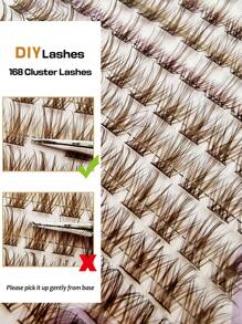 Asiteo Asiteo 168 Pcs Colorful Wispy Brown Cluster Lashes, Individual Lashes Extension Natural Color Brown Makeup Single Soft Fans Lashes DIY Eyelash Extension At Home Lash Clusters, Eyelash Clusters, Individual Eyelashes, Lashes, Fake Lashes