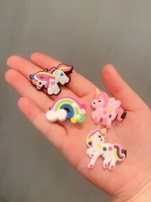 30pcs/Set Colorful Cartoon Hair Clips For Toddler Girls, Rainbow Hair Accessories With Butterfly Design - Multicolor - View 5