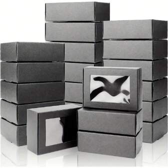 20/50 件（3.34 X 2.36 X 1.18 英寸）迷你牛皮纸礼品盒带窗口肥皂包装盒礼品包装盒自制肥皂回礼烘焙糖果礼盒，圣诞节情人节