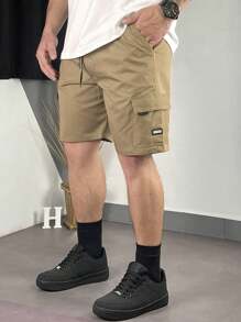 Short Cargo Bermuda Streetwear Casual Slim Twill Short With Side Pockets - 卡其色 - 查看 5