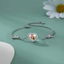 Hartvormige armbanden, gepersonaliseerde foto en naam, cadeaus voor familie/koppels/vrienden