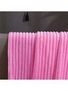 1 pieza Manta de felpa, ropa de cama de franela de microfibra suave, manta de sofá cálida y acogedora - Rosa rayado - Ver 7