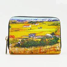 1pc 11-Card Slots Large Capacity Van Gogh Starry Night Convenient Coin Card Holder Wallet Business Card Holder Credit Card Holder For Women Wallet Mini Wallet Purse Wallet Card Wallet