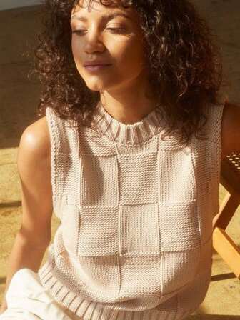 Women Sleeveless Knitted Sweater Top Casual Loose Fit Slim Stylish Tank Top