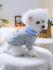 1 pièce de vêtements pour animaux de compagnie, tenue 2 en 1 avec broderie pour chien/chat