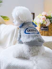 1 pièce de vêtements pour animaux de compagnie, tenue 2 en 1 avec broderie pour chien/chat