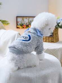 1 pièce de vêtements pour animaux de compagnie, tenue 2 en 1 avec broderie pour chien/chat