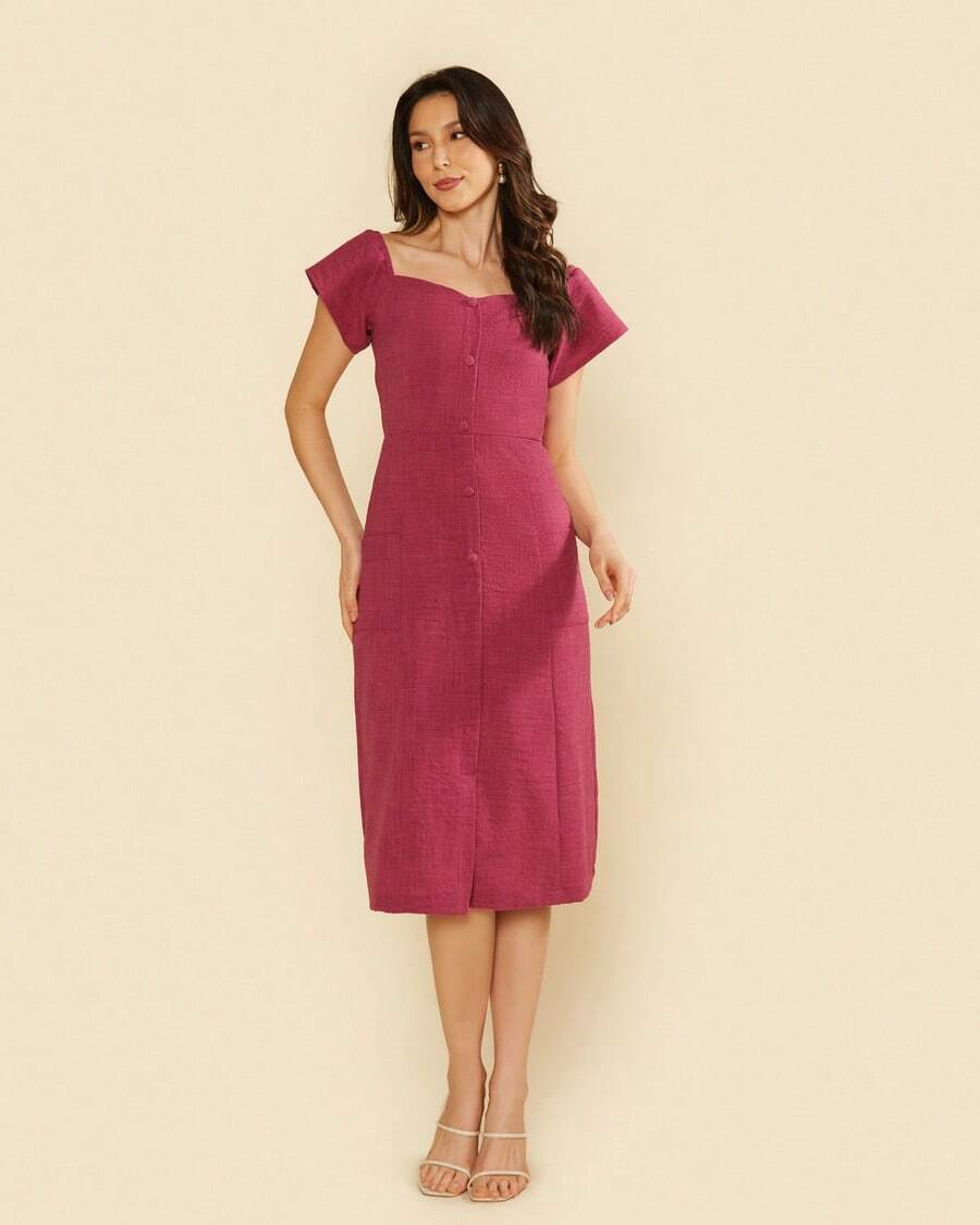 DELLA Women's Long Dress In Ornella Elegant And Formal - Bụi hồng - Xem 1