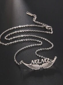A Stainless Steel Wings Custom Name Necklace Personalized Custom Letter Fashion Necklace Angel Wings Delicate Jewelry Gift For Friends