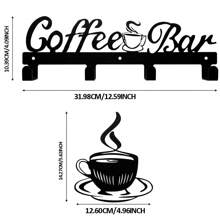 CIF BUY 2pcs Metal Coffee Cup Holder, Wall-Mounted, Metal Coffee Cup Rack, Coffee Bar Decor Wall-Mounted Storage Rack With Hooks. Suitable For Modern Home Decor, Home Decoration, Room Decor, Bedroom Decor. - Black - View 13