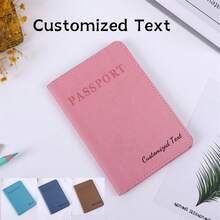 1 件定制文字护照夹，个性化护照夹，护照钱包，卡夹，学校用品，学生假期学校用品，节日礼物配件 - 正面文字定制 - 查看 10