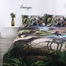 Dinosaur Comforter Set Dinosaur Bedding 3D Digital Print Cartoon Comforter Sets Dinosaur With 1 Comforter And 2 Pillowcases