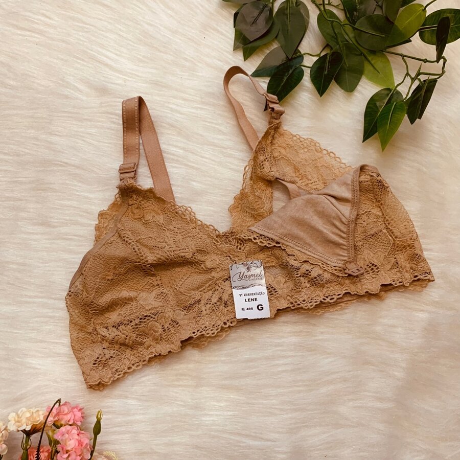 Lace Nursing Bra For Pregnant Women Postpartum - 巧克力棕 - 查看 1