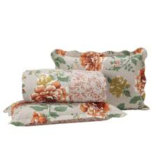Boutis Ultrasonic Double-Sided 3-Piece Bed Cover Quilt Kit With Pillow Holder - Orange Floral - View 5