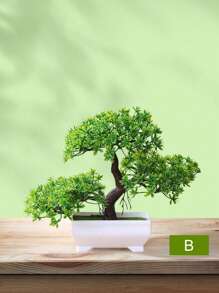 1pc Artificial Potted Plant, Fake Flower Mini Tree Ball Bonsai, Home Decor Tabletop Ornament Set, Artificial Plant, Home Decor, Room Decor, Suitable For Christmas, New Year, Valentine's Day, All Seasons - White - View 7